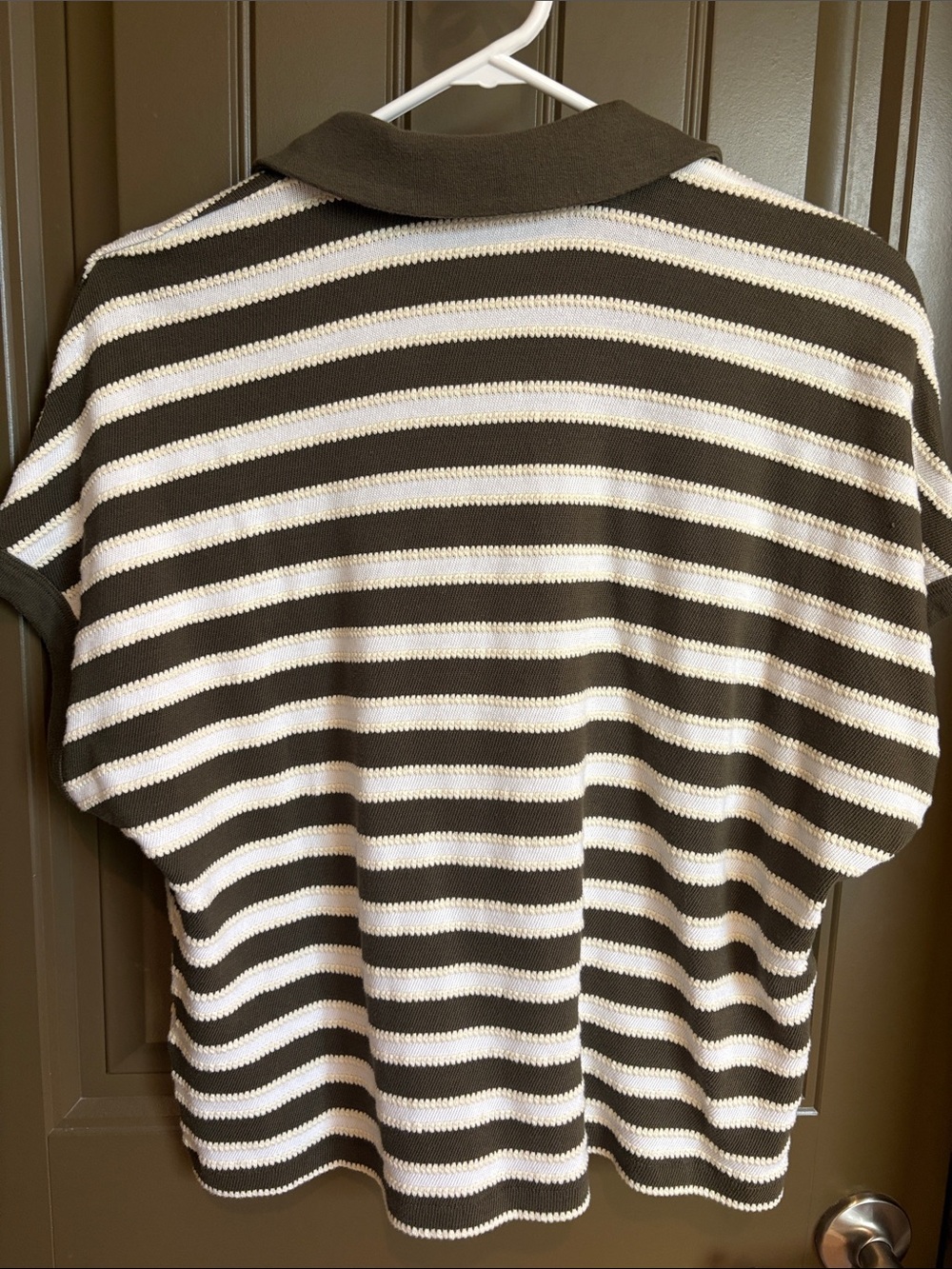 Madewell Relaxed Fit V Neck Polo Shirt, Small - Picture 3 of 3